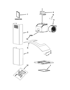 Hood Parts Diagram and Parts List for UXW6536BSS0  Whirlpool Range Hood