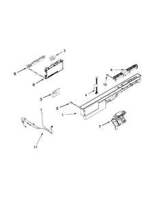 Control Panel And Latch Parts Diagram and Parts List for 66513543N411  Kenmore Dishwasher