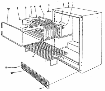 Cabinet Parts Diagram and Parts List for 4EAF  Whirlpool Freezer