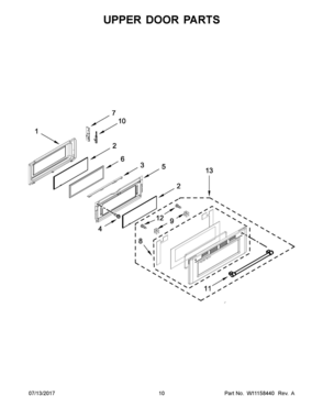 06 - UPPER DOOR PARTS Diagram and Parts List for MGT8800FZ00  Whirlpool Range