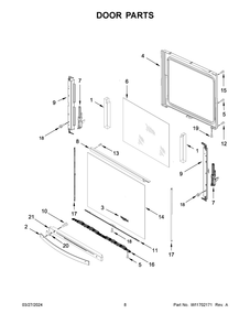 Part Location Diagram of W11730255 Whirlpool GLASS-DOOR