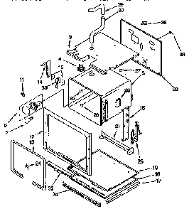 Lower Oven Diagram and Parts List for KEBS227BAL0  KitchenAid Wall Oven