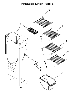 Freezer liner parts Diagram and Parts List for WRS315SNHW03  Whirlpool Refrigerator