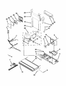 Unit Parts Diagram and Parts List for 59672013017  Kenmore Refrigerator
