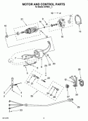 MOTOR AND CONTROL PARTS, OPTIONAL PARTS Diagram and Parts List for 5KPM5EWH4  KitchenAid Mixer