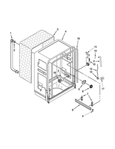 Tub Parts Diagram and Parts List for UDT518SBDP0  Whirlpool Dishwasher