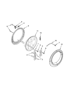 Door Parts Diagram and Parts List for 7MWFW75HEFW0  Whirlpool Washer