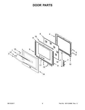04 - DOOR PARTS Diagram and Parts List for YWEE730H0DS1  Whirlpool Range