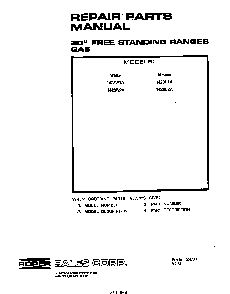 Front Cover Diagram and Parts List for 1423*2A  Roper Range