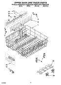 UPPER RACK AND TRACK PARTS Diagram and Parts List for KUDP01FLBL2  KitchenAid Dishwasher