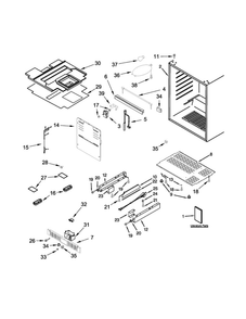 Cabinet Parts Diagram and Parts List for WUB50X24EM00  Whirlpool Wine and Beverage Cooler