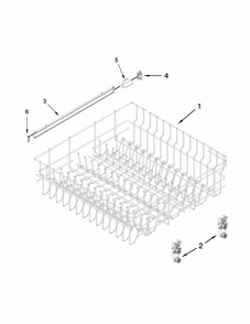 Upper Rack And Track Parts Diagram and Parts List for 66512723K311  Kenmore Dishwasher