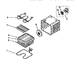 Internal Oven Diagram and Parts List for GDB277PDB1  Whirlpool Wall Oven