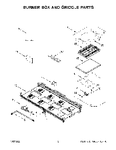 Burner Box And Griddle Parts Diagram and Parts List for KFGC558JSC05  KitchenAid Range