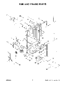 Tub And Frame Parts Diagram and Parts List for KDPM804KPS1  KitchenAid Dishwasher