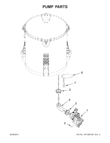 Pump Parts Diagram and Parts List for 7MWTW7000EW1  Whirlpool Washer