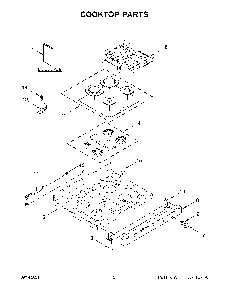 Cooktop Parts Diagram and Parts List for KFGG504KPS1  KitchenAid Range