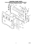 CONTROL PANEL PARTS Diagram and Parts List for RF367LXMB0  Whirlpool Range