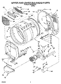 UPPER AND LOWER BULKHEAD PARTS, OPTIONAL Diagram and Parts List for CSP2761KQ3  Whirlpool Dryer