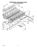 UPPER RACK AND TRACK Diagram and Parts List for KUDA230YWH1  KitchenAid Dishwasher