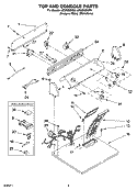 TOP AND CONSOLE PARTS Diagram and Parts List for LEQ5000KQ2  Whirlpool Dryer