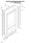 CABINET AND BREAKER TRIM PARTS Diagram and Parts List for KBLS36FMX00  KitchenAid Refrigerator