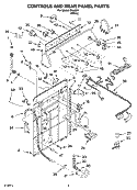 CONTROLS AND REAR PANEL PARTS Diagram and Parts List for IP44004  Inglis Washer