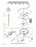 PUMP, WASHARM AND MOTOR PARTS Diagram and Parts List for GU2800XTVB2  Whirlpool Dishwasher