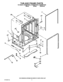 TUB AND FRAME PARTS Diagram and Parts List for KUDE60FXBL4  KitchenAid Dishwasher