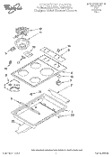 COOKTOP Diagram and Parts List for RS675PXYQ1  Whirlpool Range