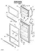 DOOR PARTS Diagram and Parts List for RT18VKXSQ00  Roper Refrigerator