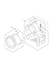 Door Parts Diagram and Parts List for WED97HEDW1  Whirlpool Dryer