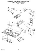 INTERIOR AND VENTILATION PARTS Diagram and Parts List for YMH2175XSS1  Whirlpool Microwave