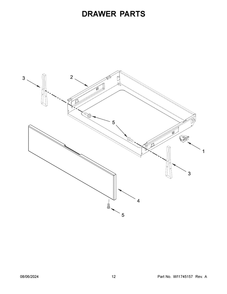 07 - Drawer Parts Diagram and Parts List for WFGS7530RV0  Whirlpool Range