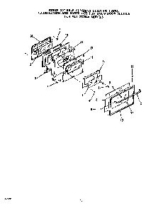 Oven Door Diagram and Parts List for 2376*0A  Roper Range
