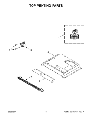 05 - TOP VENTING PARTS Diagram and Parts List for IMBS104GSS00  Whirlpool Microwave