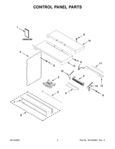 Control Panel Parts Diagram and Parts List for WOC75EC0HS04  Whirlpool Microwave Oven Combo