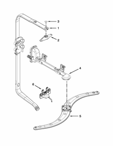 Upper Wash And Rinse Parts Diagram and Parts List for 66513283K116  Kenmore Dishwasher