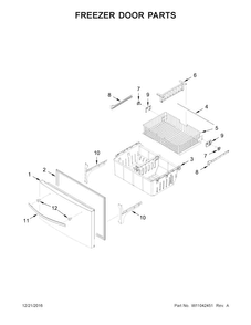 Freezer Door Parts Diagram and Parts List for WRX735SDBM04  Whirlpool Refrigerator