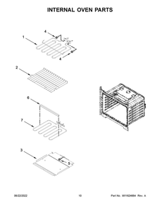 Internal Oven Parts Diagram and Parts List for WOD51EC7HB20  Whirlpool Wall Oven