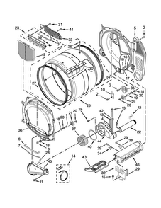 Bulkhead Parts Diagram and Parts List for CED9060AW0  Whirlpool Dryer