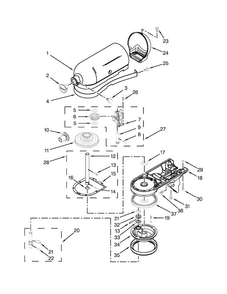Case, Gearing And Planetary Unit Parts Diagram and Parts List for 4KSM105GBCBU0  KitchenAid Mixer