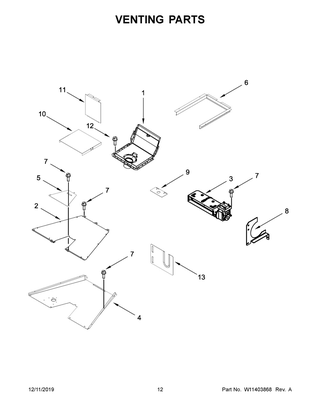 Venting Parts Diagram and Parts List for KFGC558JYP00  Whirlpool Range
