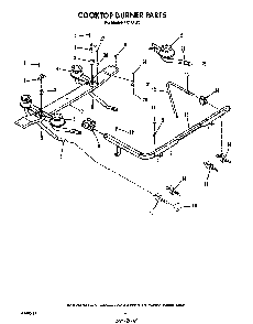 Cooktop Burner Diagram and Parts List for F8958*1  Roper Range