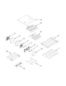 Internal Oven Parts Diagram and Parts List for KFDD500ESS02  KitchenAid Range