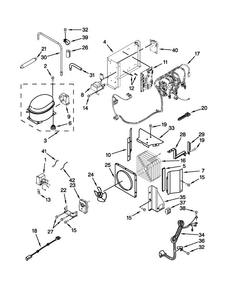Upper Unit Parts Diagram and Parts List for KBRO36FTX07  KitchenAid Refrigerator