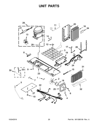 Unit Parts Diagram and Parts List for KRSC700HBS00  Whirlpool Refrigerator