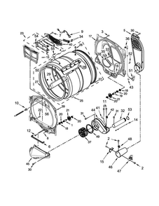 Bulkhead Parts Diagram and Parts List for WGD8700EC2  Whirlpool Dryer