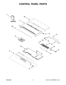 Control Panel Parts Diagram and Parts List for WOES5030LB01  Whirlpool Wall Oven