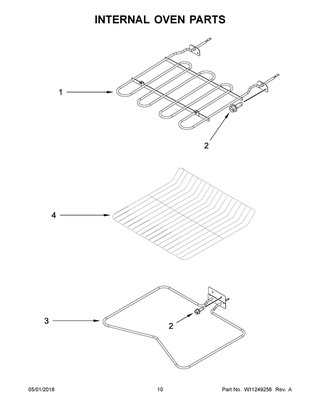 Internal Oven Parts Diagram and Parts List for WOS51ES4EB01  Whirlpool Wall Oven